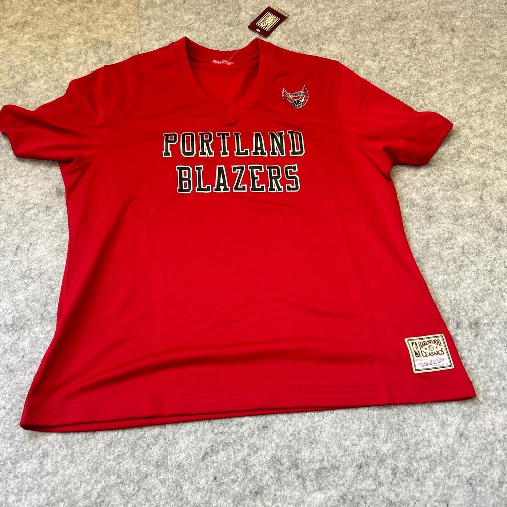 NEW XL Mitchell & Ness Clyde Drexler Portland Trailblazers Jersey Fabric Shirt
